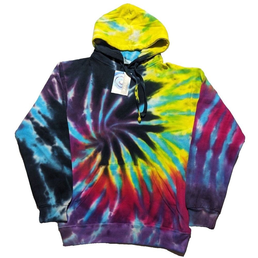 COLORTONE FLASHBACK TIE DYE Women Medium Cotton Blend Pullover Hoodie NEW b